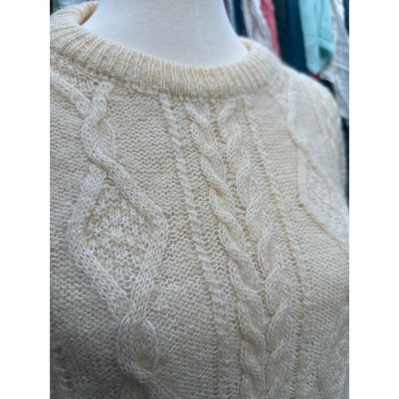 Sweaters - Vintage Cream Cable Knit Fisherman Sweater‎ Soft Acrylic Blend Unisex L